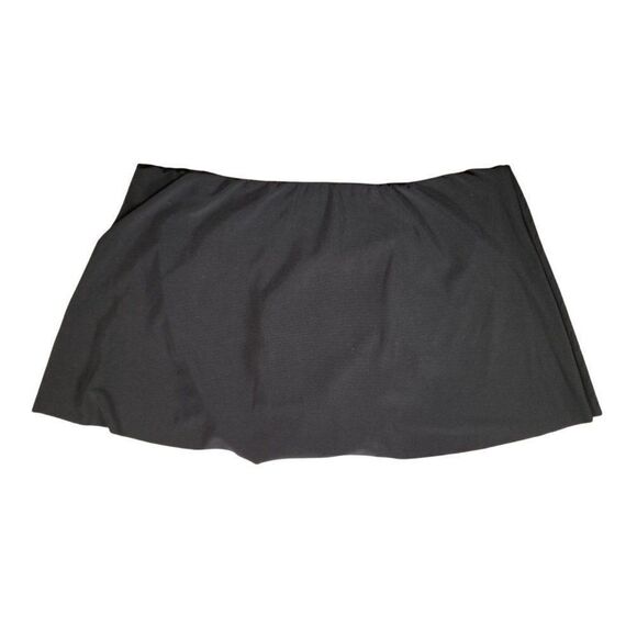 AquaâGreenâWomen's DrapeâFrontâBlackâSwimâSkirtâSzâS - Picture 3 of 10